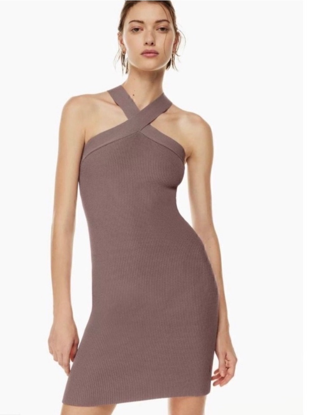 Aritzia Babaton Sculpt Knit Criss Cross Dress
